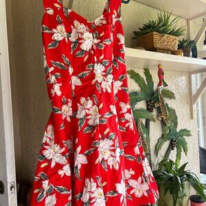 Jade Fashions Women's Floral Hibiscus Hawaiian Dress 100% Cotton size L